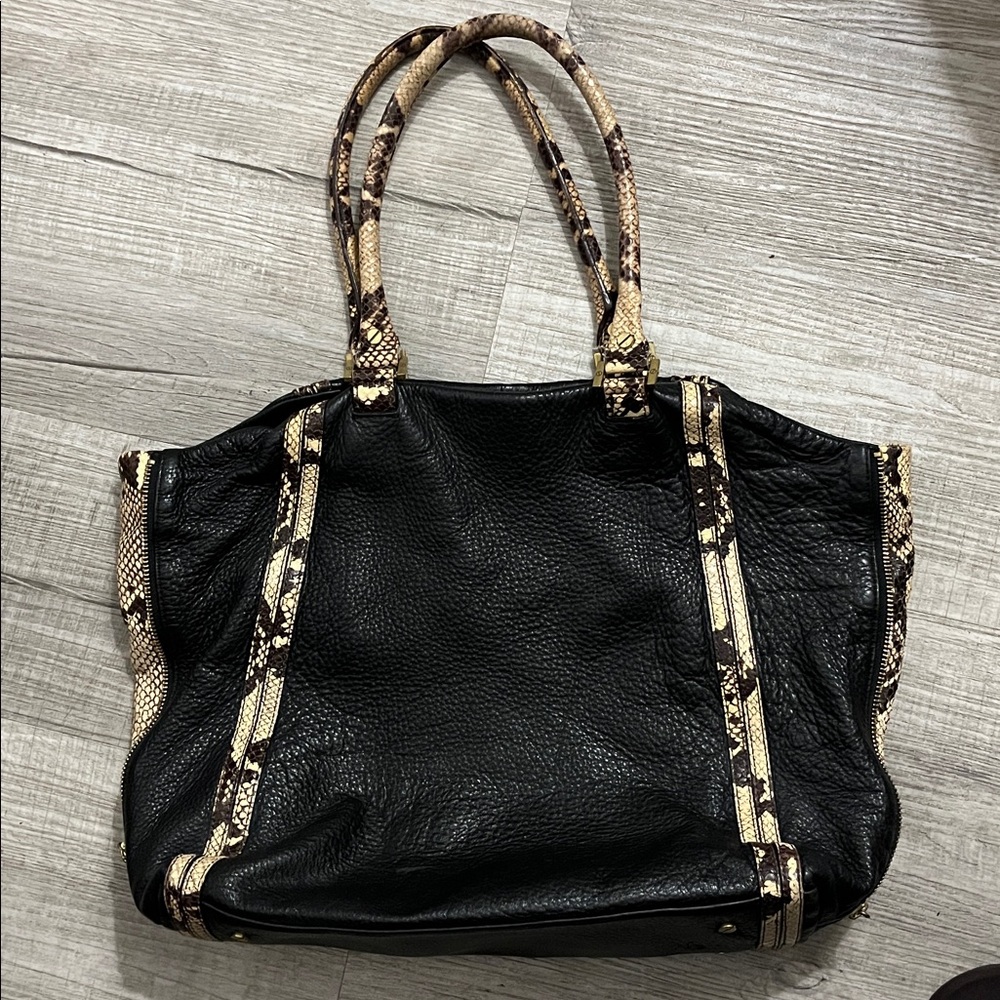 Tory Burch Leather Python print Tote Bag - image 5